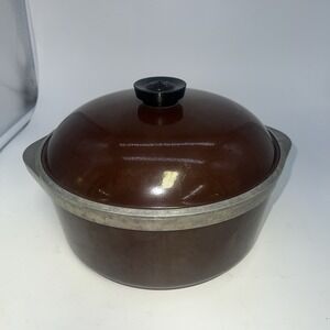 Vintage Club Cast Aluminum Brown 4 Quart Dutch Oven Stock Pot w/Lid